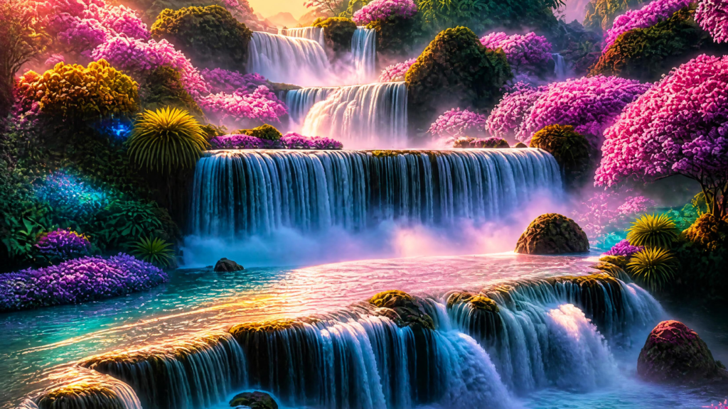 Who We Really Are free printable poster with enchanted waterfall landscape